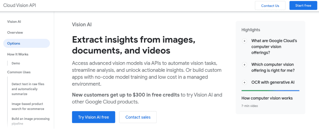 Google Cloud Vision API